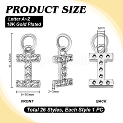 1 комплект латунных подвесок с микропаве из прозрачного кубического циркония&nbsp;KK-PH0013-42P
