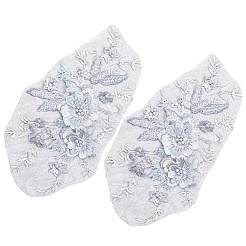 Ткань из полиэстера с компьютерной вышивкой и аппликациями&nbsp;DIY-WH20055-009B