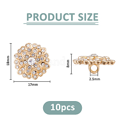 10 шт. пуговицы со стразами из сплава с 1 отверстиями&nbsp;BUTT-FH0001-025