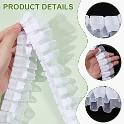 Полиэстеровая двухслойная плиссированная кружевная лента&nbsp;OCOR-WH0097-43B