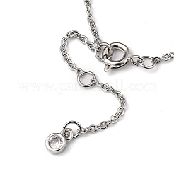 Браслеты с подвесками из латуни с прозрачным кубическим цирконием&nbsp;BJEW-JB05400-03