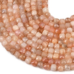 Натуральный персиковый лунный камень&nbsp;G-B171-A02-4x4mm