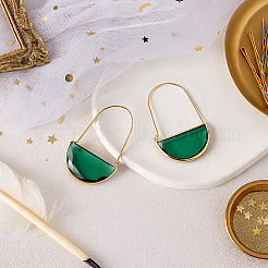 2 пара двухцветных серег-колец из латуни и стекла&nbsp;EJEW-GO0003-30B