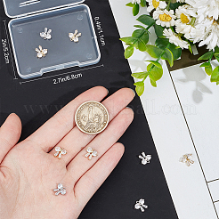 12 шт. 2-х цветная латунь с подвесками из прозрачного кубического циркония&nbsp;ZIRC-BBC0002-64