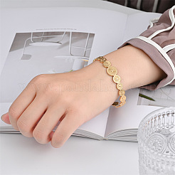 Плоские круглые браслеты-манжеты из нержавеющей стали 304 для женщин&nbsp;FS-WG0757B-01