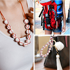 Набор для самостоятельного изготовления браслета из бисера в форме бейсбольного мяча&nbsp;DIY-CA0005-06