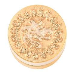 Золотая тональная круглая сургучная печать&nbsp;AJEW-S087-02G-07