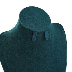 Подставки для ожерелий и сережек из микрофибры и дерева в форме бюста&nbsp;NDIS-H042-01B-01