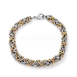 201 браслет-цепочка из нержавеющей стали с византийским узором&nbsp;BJEW-B078-174GP