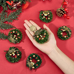 Пластиковый мини рождественский венок&nbsp;DJEW-WH0042-96