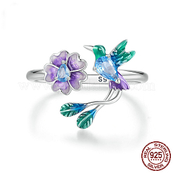 925 открытое кольцо-манжета из стерлингового серебра с микропаве из кубических цирконий для женщин&nbsp;FS-WG3C533-01