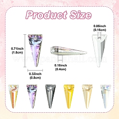 5шт k9 стеклянные подвески со стразами&nbsp;GLAA-YW0004-89