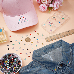 800 шт. 10-цветные прозрачные акриловые стразы-кабошоны с плоским основанием и покрытием сзади&nbsp;OACR-FG0001-34