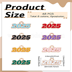 48шт 8 цвета сплава эмалевые подвески&nbsp;ENAM-LP0001-85