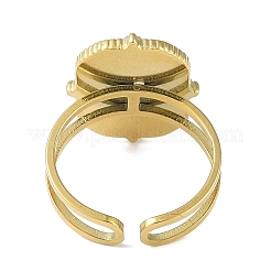 Ионное покрытие (ip) 304 нержавеющая сталь эмалированный прямоугольник со звездой манжета кольца для пальцев&nbsp;RJEW-L107-063G-02