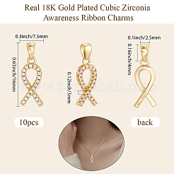 10шт латунные подвески с микропаве и кубическим цирконием&nbsp;KK-BBC0019-34