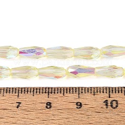 Нити из прозрачных стеклянных бусин-капель с покрытием цвета AB&nbsp;EGLA-T029-08D