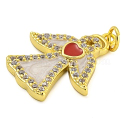 Подвески из латунной эмали с соединительными кольцами и фианитами&nbsp;KK-D534-07G