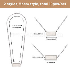 10 шт. 2 стиля 304 нержавеющая сталь цепочка роло ожерелья изготовление&nbsp;NJEW-CA00001