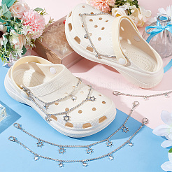 6 шт. 3-х стильные цепочки для обуви из сплава со стразами&nbsp;FIND-CP0001-38