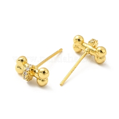 Серьги-гвоздики в форме кости из кубического циркония&nbsp;EJEW-F281-31G