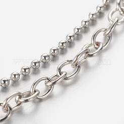 Крест ccb пластиковый шарм многожильные ножные браслеты AJEW-AN00092-03