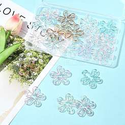 20 шт. 5-х цветные покрытые УФ-лаком акриловые бусины&nbsp;TACR-FS0001-66