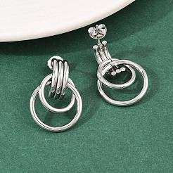 Серьги-гвоздики с закрученным кольцом из нержавеющей стали 304&nbsp;EJEW-P324-06P