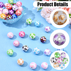 50шт 2 стиля непрозрачные акриловые бусины&nbsp;OACR-SC0002-60