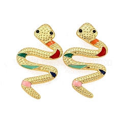 Серьги-гвоздики из нержавеющей стали 304 с эмалью&nbsp;LS-EJEW-Z116-02G