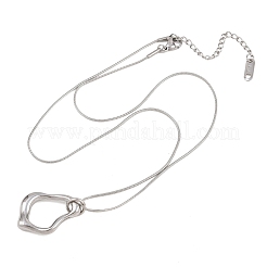 Ожерелья из круглой цепи-змейки с подвеской неправильной формы из нержавеющей стали 304 для женщин&nbsp;NJEW-G188-01P