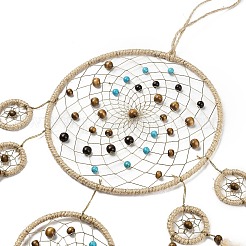 Индийская паутина/сетка с подвесными украшениями из перьев&nbsp;HJEW-G025-08A