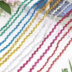 6 ярд 6 цвета ленты из полиэстера с волнистой бахромой&nbsp;LS-OCOR-WH0080-44B