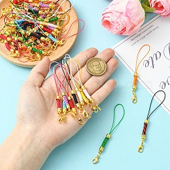 50 шт. 10-цветные ремешки для мобильных телефонов из сплава полиэстера&nbsp;AJEW-CJ0001-62