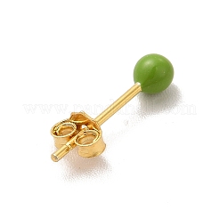 Круглые серьги-гвоздики с эмалью&nbsp;LS-EJEW-C020-01G-08