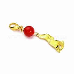 6 шт. латунная подвеска в виде щенка&nbsp;HJEW-JM04364