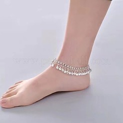 Сплав кристалл горный хрусталь теннисная цепь колокольчик кисточка браслеты на ногу&nbsp;FS-WG605A0-02