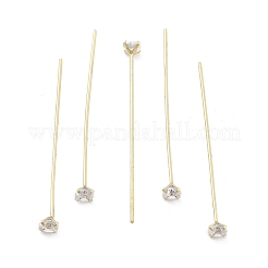 Латунные булавки из прозрачного кубического циркония с микропаве&nbsp;KK-M306-09G-04
