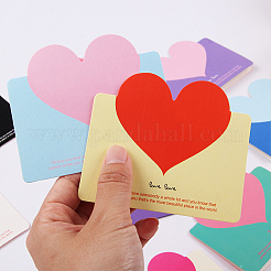 30шт 6-х цветные поздравительные открытки в форме сердца&nbsp;AJEW-DJ0002-23