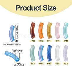 100 шт. 10 стильных двухцветных акриловых бусин&nbsp;MACR-TA0002-60