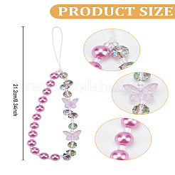 1 шт. пластиковые фиолетовые ремешки для мобильного телефона&nbsp;HJEW-LP0002-34