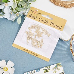 10 шт. 5 стиля латунные подвески с микропаве и кубическим цирконием&nbsp;KK-BBC0019-63