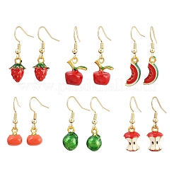 Болтающийся серьги сплава эмали&nbsp;EJEW-JE06585