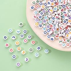 Белые непрозрачные акриловые бусины&nbsp;MACR-YW0001-19A