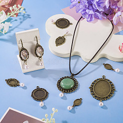 10 шт. 5 стиля подвеска из сплава с кабошоном&nbsp;HJEW-TAC0119