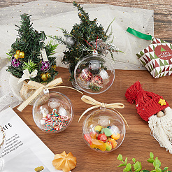 10 шт. прозрачных акриловых елочных шаров-подвесок&nbsp;DIY-CP0013-38B