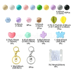 Набор для изготовления ключей из силиконовых бусин своими руками&nbsp;DIY-YW0008-62