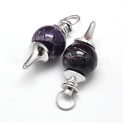 Кулоны из смешанного камня и натурального и синтетического камня из цинкового сплава платинового тона&nbsp;G-F228-47-FF