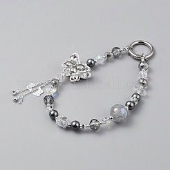 Ремешки для мобильных телефонов со стеклянными и смоляными бусинами&nbsp;AJEW-SZC0003-06A