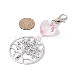 Плоская круглая подвеска с подвеской из сплава «Древо жизни»&nbsp;HJEW-JM01404